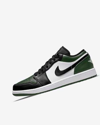 Green / White / Black Men's Nike Air Jordan 1 Low Sneakers | UK2229