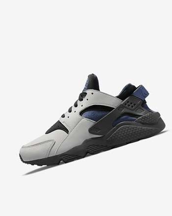 Grey / Black / Navy Men's Nike Air Huarache LE Sneakers | UK5193