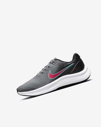 Grey / Black / Red Boys' Nike Star Runner 3 Running Shoes | UK4854