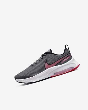 Grey / Black / Red Girls' Nike Air Zoom Arcadia Running Shoes | UK2879