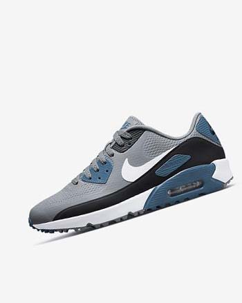 Grey / Black / White Men's Nike Air Max 90 G Golf Shoes | UK3186