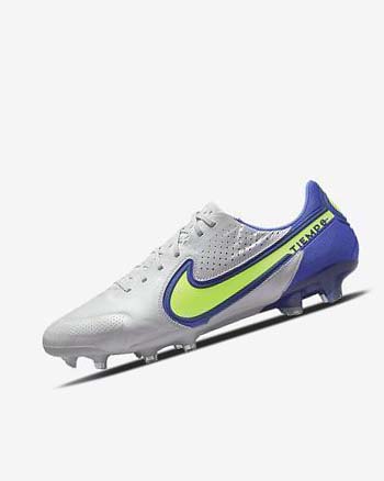 Grey / Blue Men's Nike Tiempo Legend 9 Elite FG Football Boots | UK4667