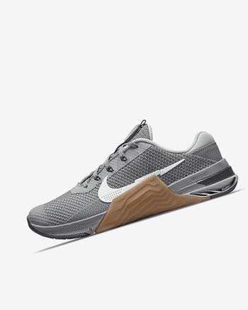 Grey / Brown / Dark Grey / White Men's Nike Metcon 7 Training Shoes | UK2733