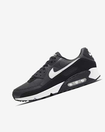 Grey / Dark Grey / Black / White Men's Nike Air Max 90 Casual Shoes | UK5516