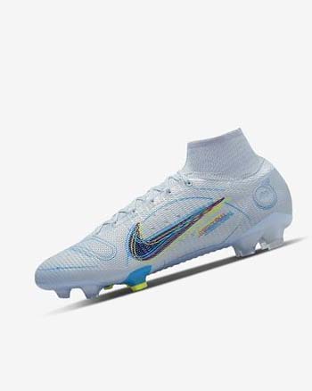 Grey / Light Blue / Blue / Blue Men's Nike Mercurial Superfly 8 Elite FG Football Boots | UK2649