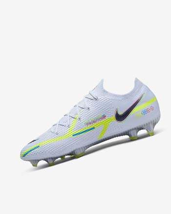 Grey / Light Blue / Blue Women's Nike Phantom GT2 Elite FG Football Boots | UK2697