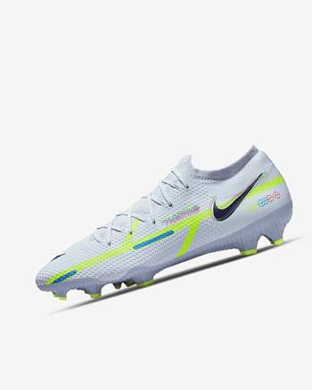 Grey / Light Blue / Blue Women's Nike Phantom GT2 Pro FG Football Boots | UK5173