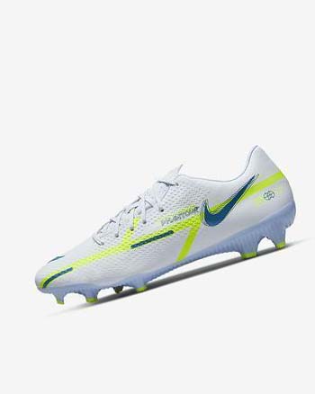 Grey / Light Blue / Dark Blue Men's Nike Phantom GT2 Academy MG Football Boots | UK2913