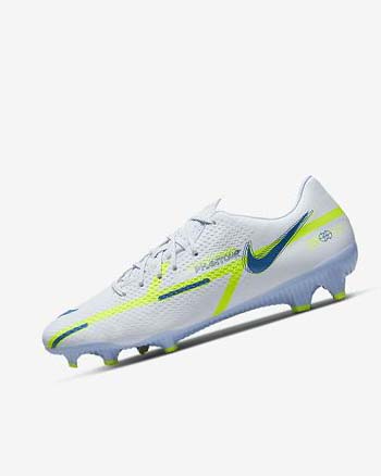 Grey / Light Blue / Dark Blue Women's Nike Phantom GT2 Academy MG Football Boots | UK2955