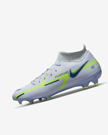 Grey / Light Blue / Dark Blue Women's Nike Phantom GT2 Academy Dynamic Fit MG Football Boots | UK4705