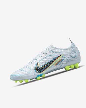 Grey / Light Blue / Orange / Blue Men's Nike Mercurial Vapor 14 Elite AG Football Boots | UK5042