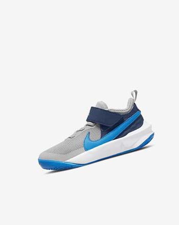 Grey / Navy / Green / Blue Boys' Nike Team Hustle D 10 Basketball Shoes | UK2729