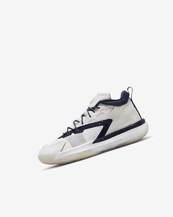 Khaki / White / Metal Gold / Navy Boys' Nike Zion 1 Basketball Shoes | UK3244