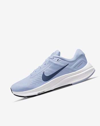 Light Blue / White / Navy / Navy Women's Nike Air Zoom Structure 24 Running Shoes | UK2298