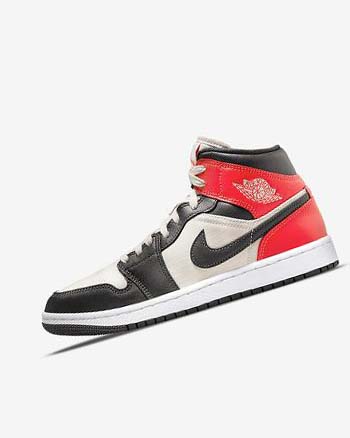 Light Brown / Light Red / White Women's Nike Air Jordan 1 Mid SE Sneakers | UK5390