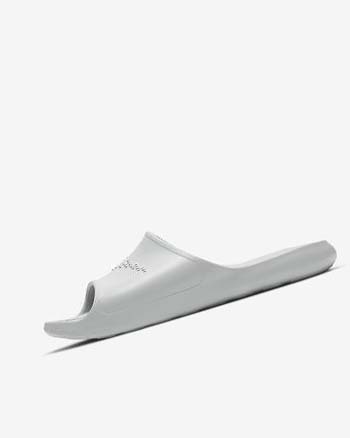 Light Grey / White Men's Nike Victori One Slides | UK2312