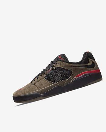 Light Olive / Light Olive / Red / Black Men's Nike SB Ishod Wair Skate Shoes | UK2801