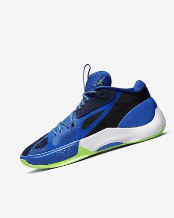 Navy / Blue / White / Green Men's Nike Jordan Zoom Separate Basketball Shoes | UK3150