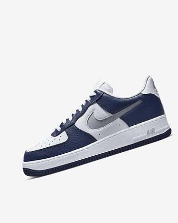 Navy / White / Grey Men's Nike Air Force 1 '07 LV8 Sneakers | UK5595