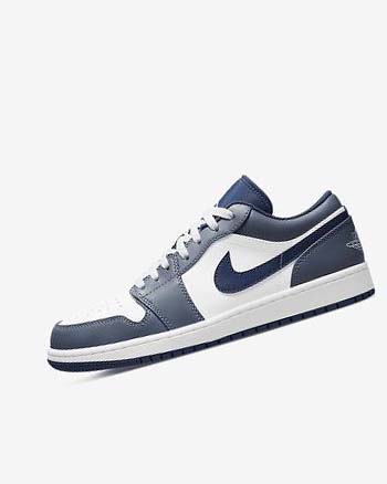 Navy / White Men's Nike Air Jordan 1 Low Sneakers | UK3085