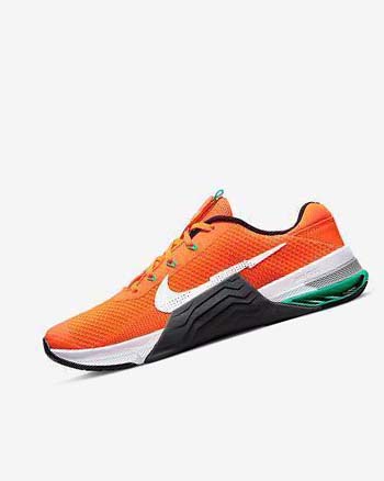 Orange / Dark Grey / Turquoise / White Men's Nike Metcon 7 Training Shoes | UK5046