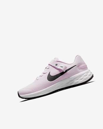 Pink / Black Girls' Nike Revolution 6 FlyEase Running Shoes | UK2650