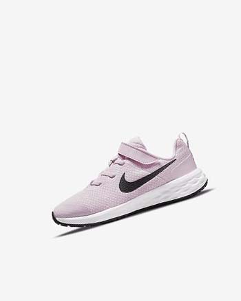 Pink / Black Girls' Nike Revolution 6 Running Shoes | UK2493