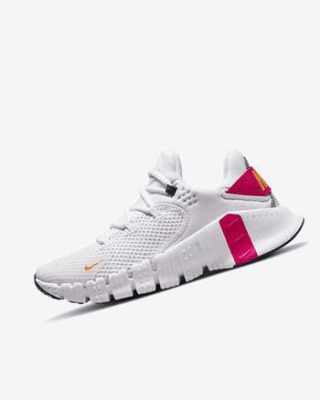 Pink / White / Deep Yellow Women's Nike Free Metcon 4 Training Shoes | UK4765