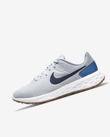 Platinum / Dark Blue / Blue / Blue Men's Nike Revolution 6 Next Nature Running Shoes | UK5286