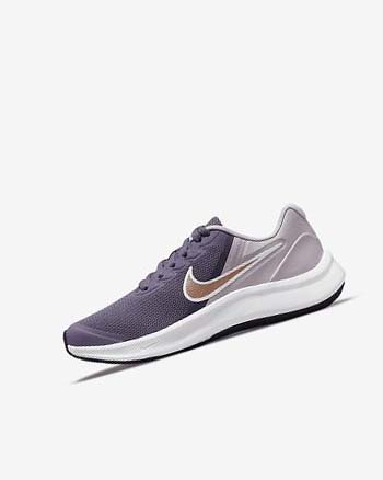 Purple / Grey / Metal Red Brown Girls' Nike Star Runner 3 Running Shoes | UK1164