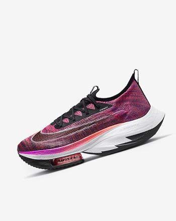 Purple / Red / Black / Black Men's Nike Air Zoom Alphafly NEXT% Flyknit Running Shoes | UK4604