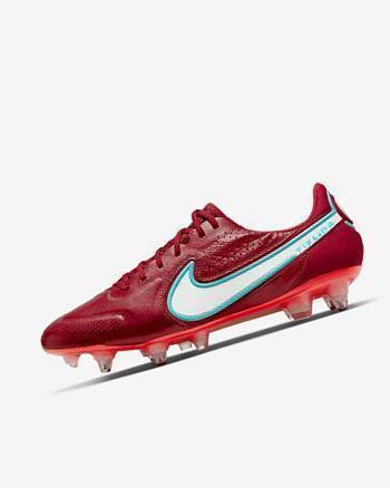 Red / Light Red / White Men's Nike Tiempo Legend 9 Elite SG-Pro AC Football Boots | UK1203