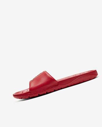 Red / Metal Silver Men's Nike Jordan Break Slides | UK3232