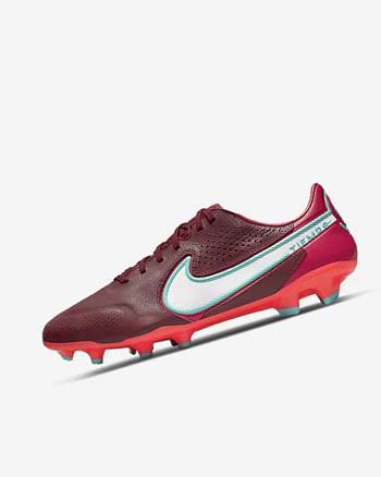 Red / White Women's Nike Tiempo Legend 9 Pro FG Football Boots | UK5055