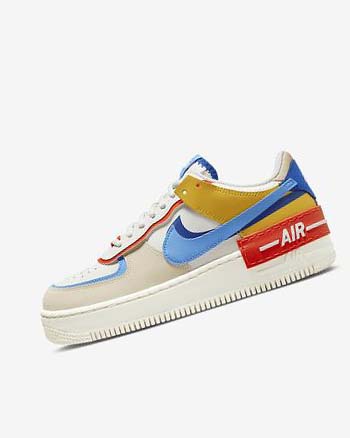 Royal / Orange / Blue Women's Nike Air Force 1 Shadow Sneakers | UK2302