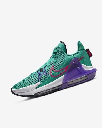 Turquoise / White / Pink Men's Nike LeBron Witness 6 Basketball Shoes | UK3208