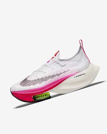 White / Black / Black / Black Women's Nike Air Zoom Alphafly NEXT% Flyknit Running Shoes | UK2958