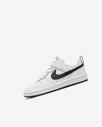 White / Black Boys' Nike Court Borough Low 2 Shoes | UK3096