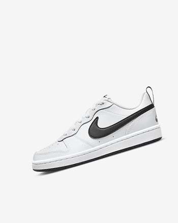 White / Black Boys' Nike Court Borough Low 2 Shoes | UK4633