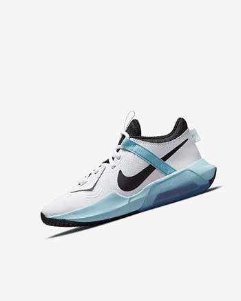 White / Black Girls' Nike Air Zoom Crossover Basketball Shoes | UK2661