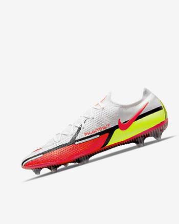 White / Black / Light Red Women's Nike Phantom GT2 Elite FG Football Boots | UK5220