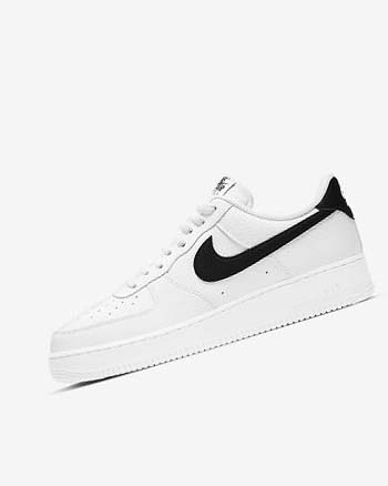 White / Black Men's Nike Air Force 1 '07 Sneakers | UK5406