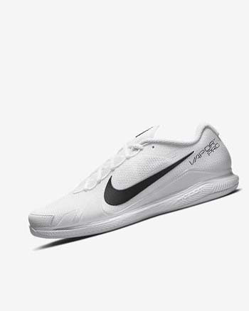 White / Black Men's Nike Court Air Zoom Vapor Pro Tennis Shoes | UK2832