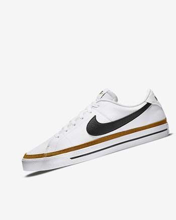 White / Black Men's Nike Court Legacy Sneakers | UK2833