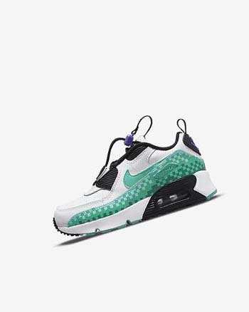 White / Black / Purple / Turquoise Girls' Nike Air Max 90 Toggle SE Casual Shoes | UK5273