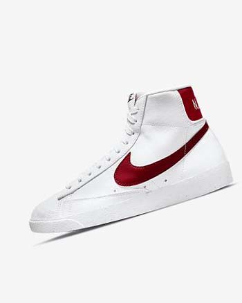 White / Black / Red Women's Nike Blazer Mid '77 Next Nature Sneakers | UK5069