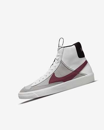 White / Black / White / Burgundy Boys' Nike Blazer Mid '77 SE Dance Sneakers | UK3021