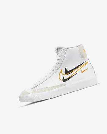 White / Black / White Girls' Nike Blazer Mid '77 Sneakers | UK2902