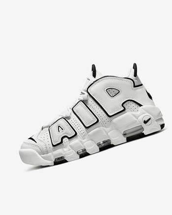 White / Black Women's Nike Air More Uptempo Sneakers | UK4598