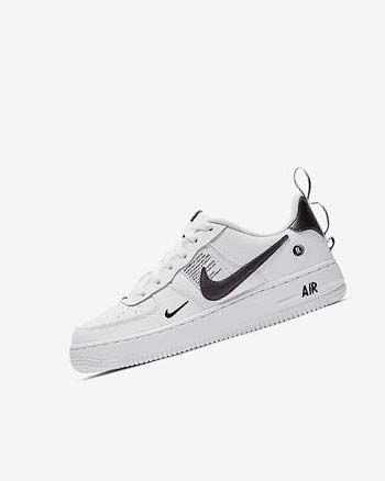 White / Black / Yellow / White Boys' Nike Air Force 1 LV8 Utility Sneakers | UK3164